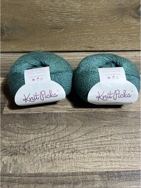 Knit Picks Peruvian Highland Wool Yarn - Set Of 2 - 231 Yards Each Green/Blue